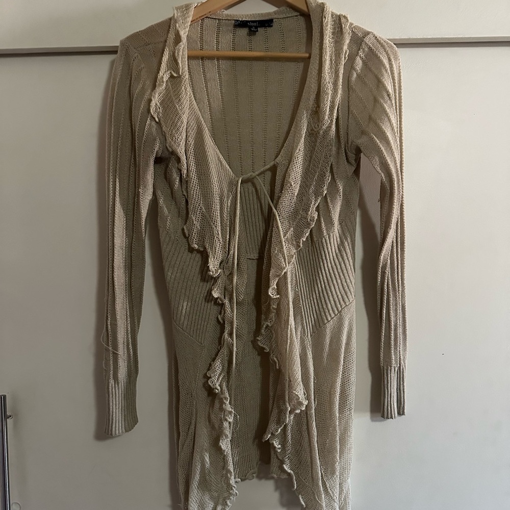 Sloni Cream Fringe Cardigan Size S